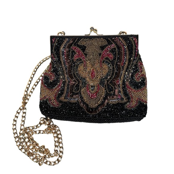 VINTAGE Elegant Hand Beaded Evening Clutch Handbag - Picture 6 of 9